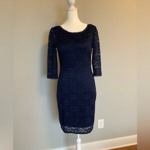 NWT Laundry by Shelli Segal Lace Dress Size 4 | Midnight Blue